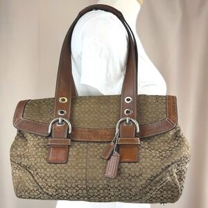 Y2K COACH Signature Soho Satchel‎ Mini C Jacquard  2 Tags F12312 Western Fall